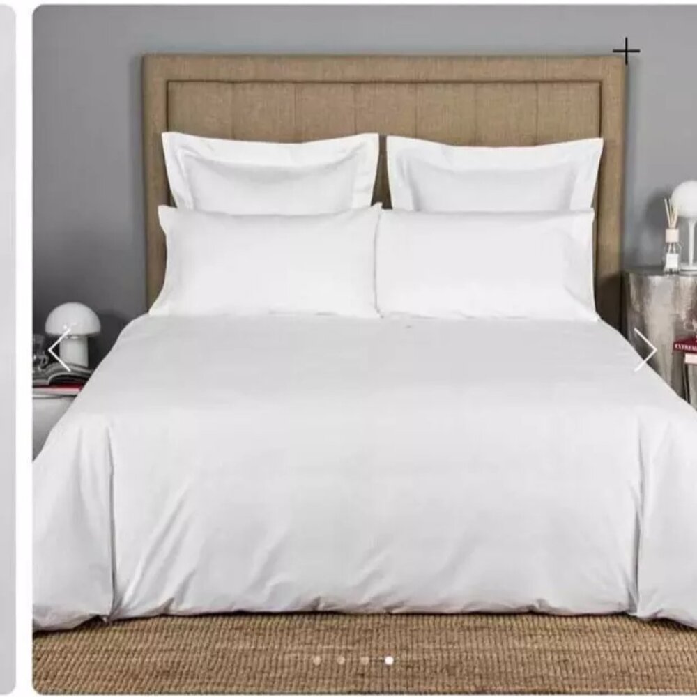 New Frette 100% Cotton Ultra-Luxury High Thread Count White King Duvet Cover